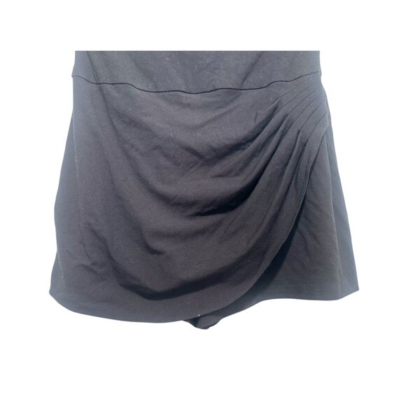 Y2K Cache Bodycon Mini Dress Skort Womens Medium Black Halter Buckle Party Retro - Picture 6 of 16